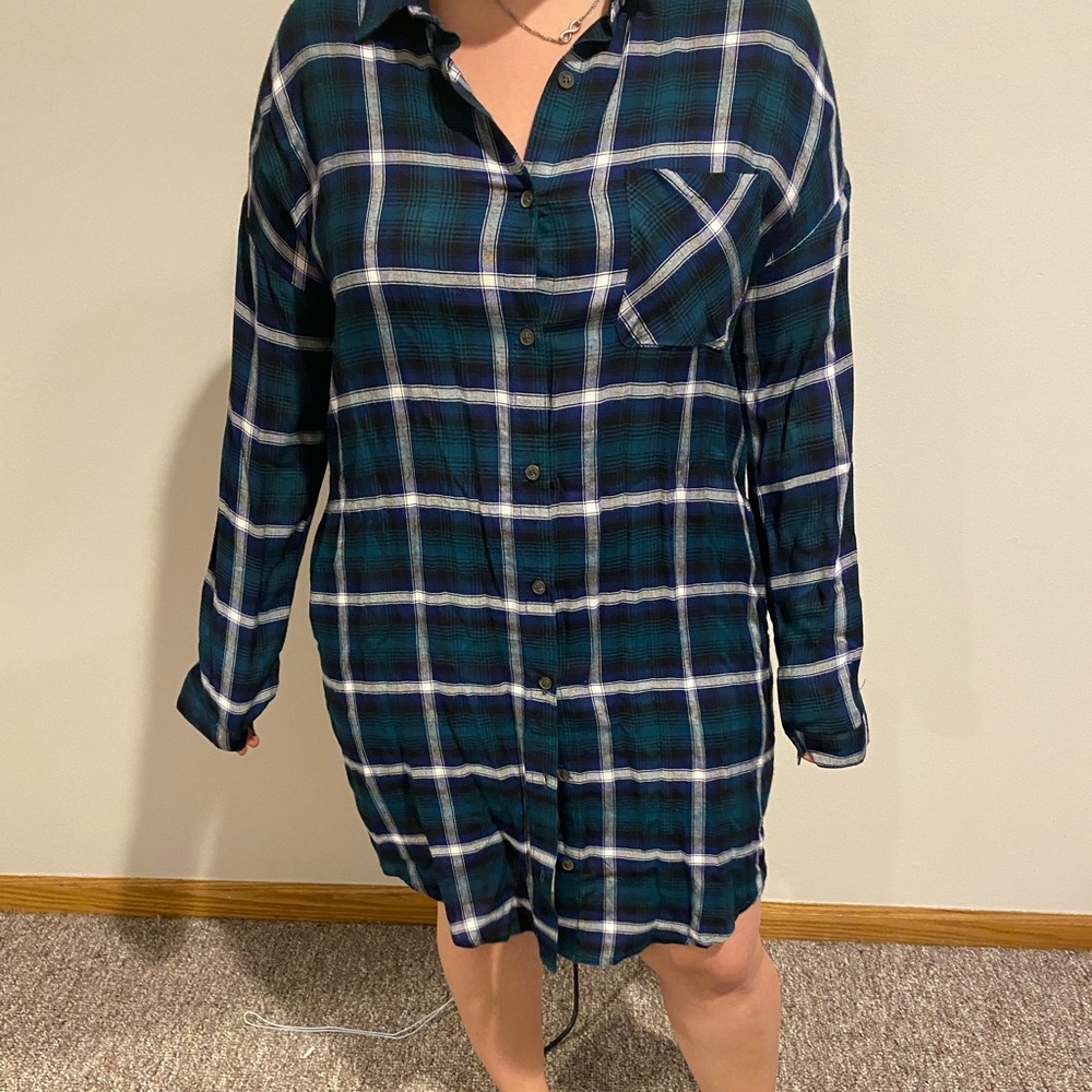 Flannel Print Dress